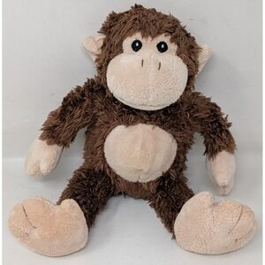 Baby Aspen Brown Monkey Plush Rattle Soft Toy Stuffed Animal 9" 2012‎ Shaggy EUC